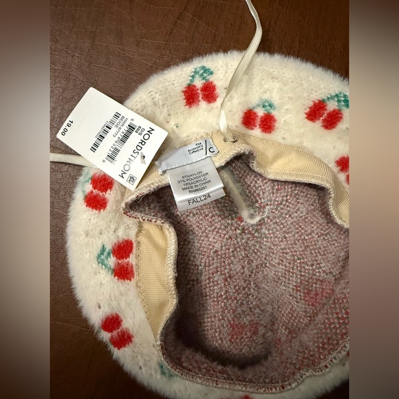 The Accessory Collective cherry print beret - Picture 2 of 3